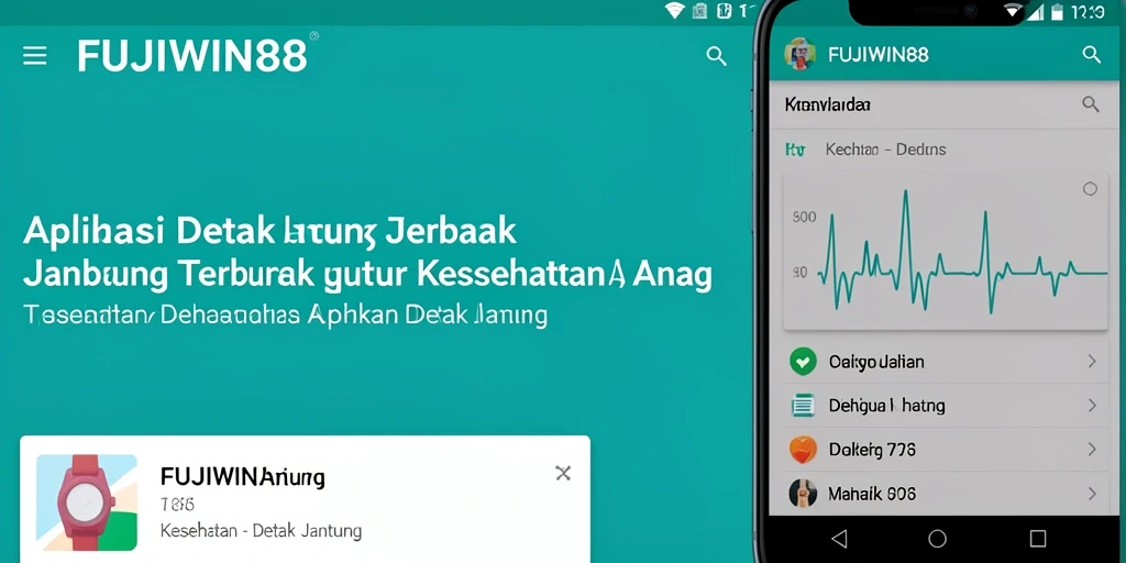 Tampilan antarmuka pengguna FUJIWIN88 untuk pemantauan detak jantung.