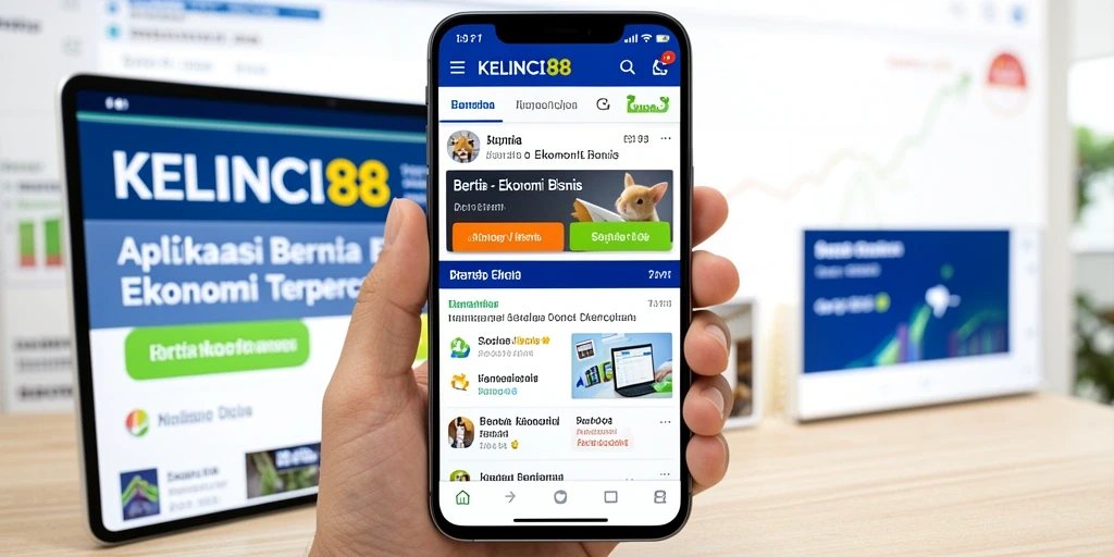 Screenshot KELINCI88 menampilkan antarmuka aplikasi berita ekonomi yang menarik.